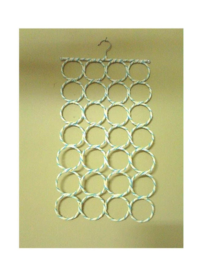 Loquat 28 Loop Scarf Hanger Holder Closet Door Organizer Tie Belt Rack Green 5.2x35cm - Image 2