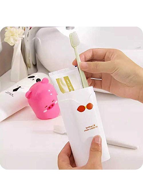 svk dream SVK Dream Portable Cartoon Animal Toothbrush Holder Box Plastic Tooth Mug Toothpaste Case Cup Travel Camping Multi Colour 1pc  - Image 3