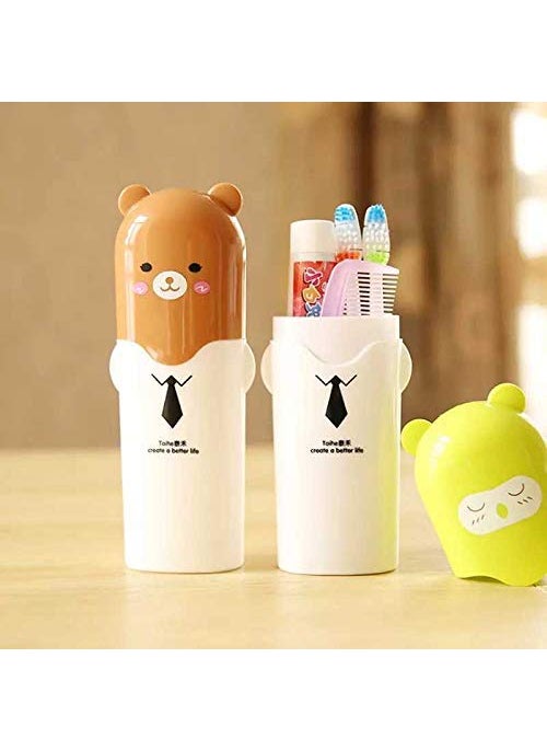 svk dream SVK Dream Portable Cartoon Animal Toothbrush Holder Box Plastic Tooth Mug Toothpaste Case Cup Travel Camping Multi Colour 1pc  - Image 4