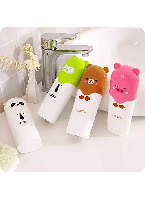 svk dream SVK Dream Portable Cartoon Animal Toothbrush Holder Box Plastic Tooth Mug Toothpaste Case Cup Travel Camping Multi Colour 1pc  - Image 2