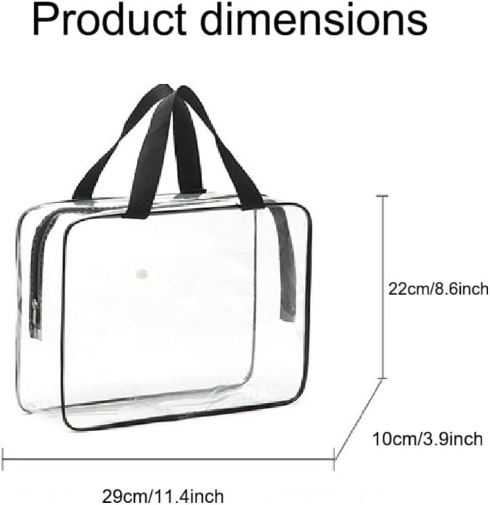 6 Packs Large Makeup Storage Bags with Labels - Reusable Clear PVC Cosmetic Organizer Bags - Image 3
