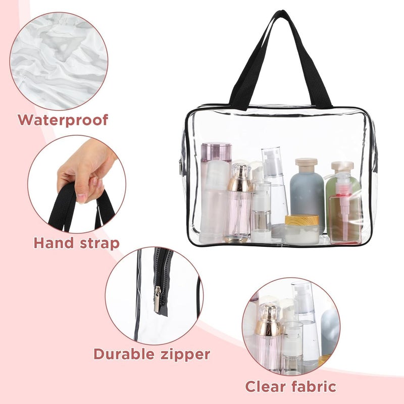 6 Packs Large Makeup Storage Bags with Labels - Reusable Clear PVC Cosmetic Organizer Bags - Image 5