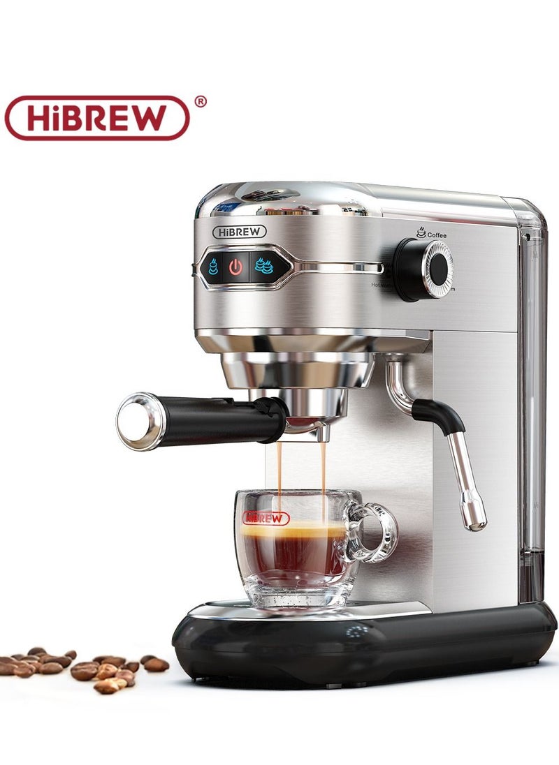 HiBREW - HiBREW Coffee Maker Cafetera  Inox Semi Automatic Super Slim ESE POD& Powder Espresso Cappuccino Machine 1450W H11-UK-N - Image 1
