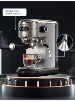HiBREW HiBREW Coffee Maker Cafetera  Inox Semi Automatic Super Slim ESE POD& Powder Espresso Cappuccino Machine 1450W H11-UK-N  - Image 3