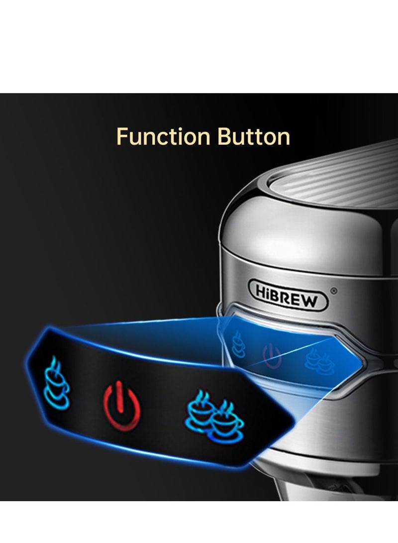 هيبرو هاي برو ماكينة صنع القهوة كافيتيرا اينوكس شبه اوتوماتيك سوبر سليم ESE POD & مسحوق اسبريسو كابتشينو ماكينة 1450W H11-UK-N - Image 4