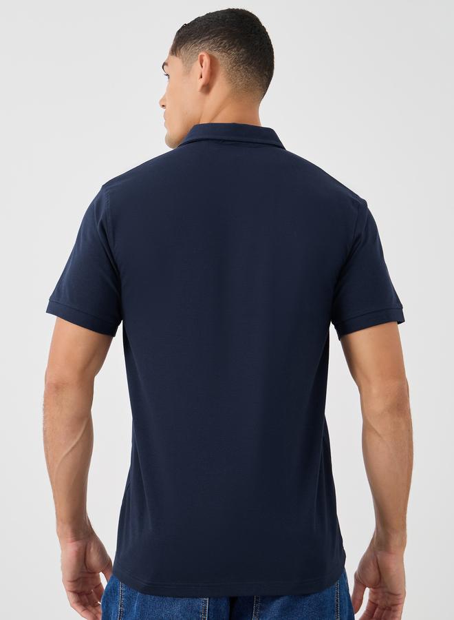 Styli Solid Smart Stretch Cotton Regular Fit Polo - Image 4