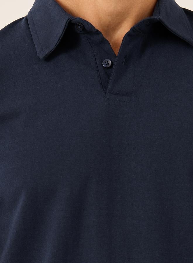 Styli Solid Smart Stretch Cotton Regular Fit Polo - Image 3