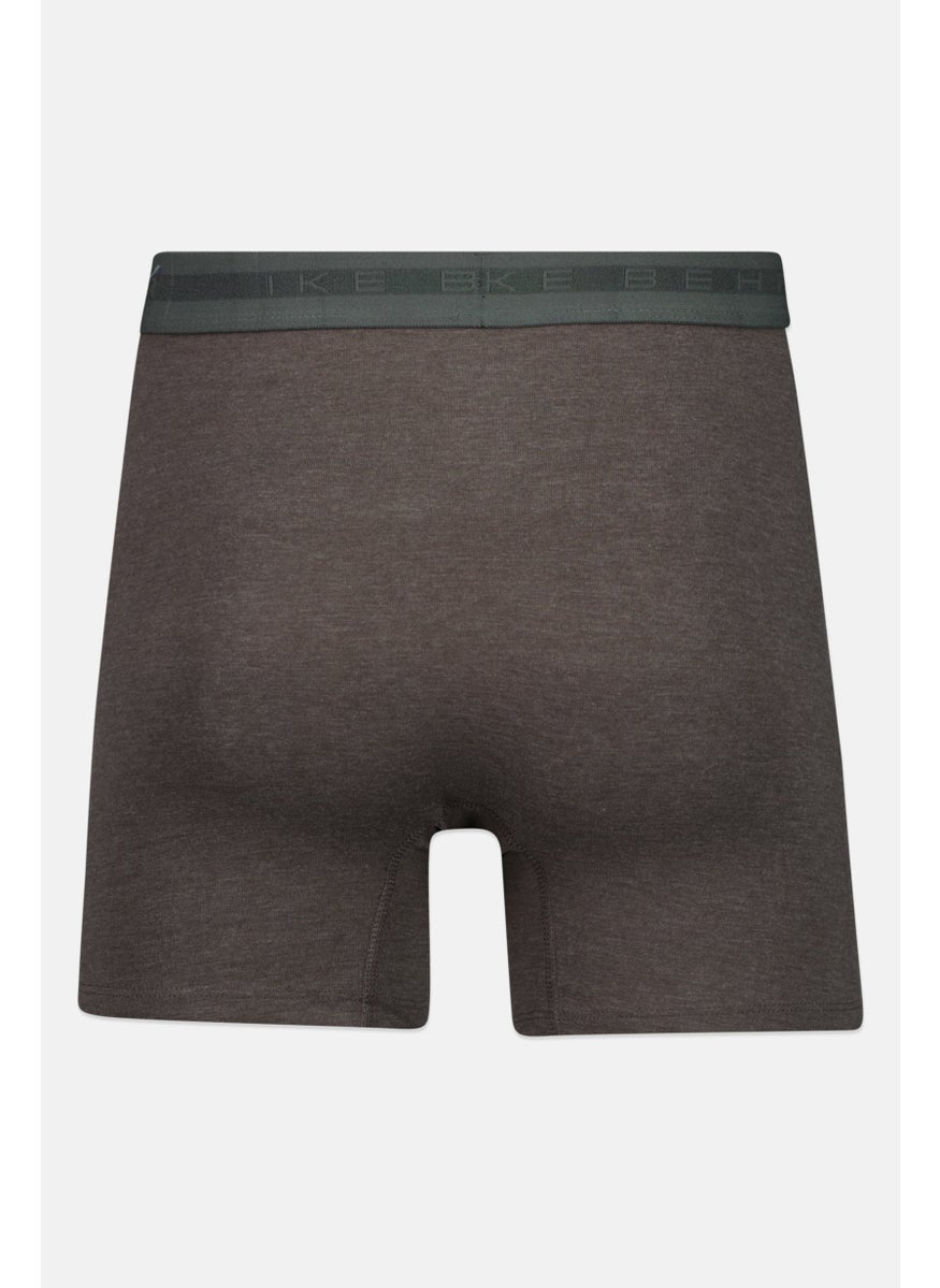 Ike Behar Men 4 Pieces 6 Inseam Brand Logo Boxer Briefs, Teal Blue  - Image 2