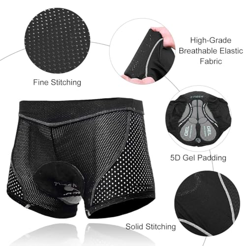 Xtiger X-TIGER Men's Cycling Underwear Shorts 5D Padded Gel,MTB Biking Shorts Pants with Breathable,Adsorbent Design - Image 4