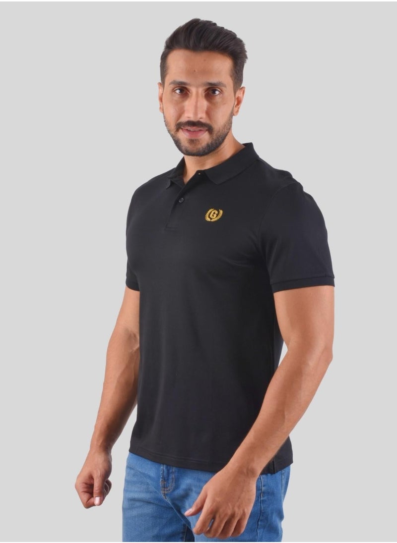 GIORDANO - Men's Luxury Touch Polo Black - Image 1