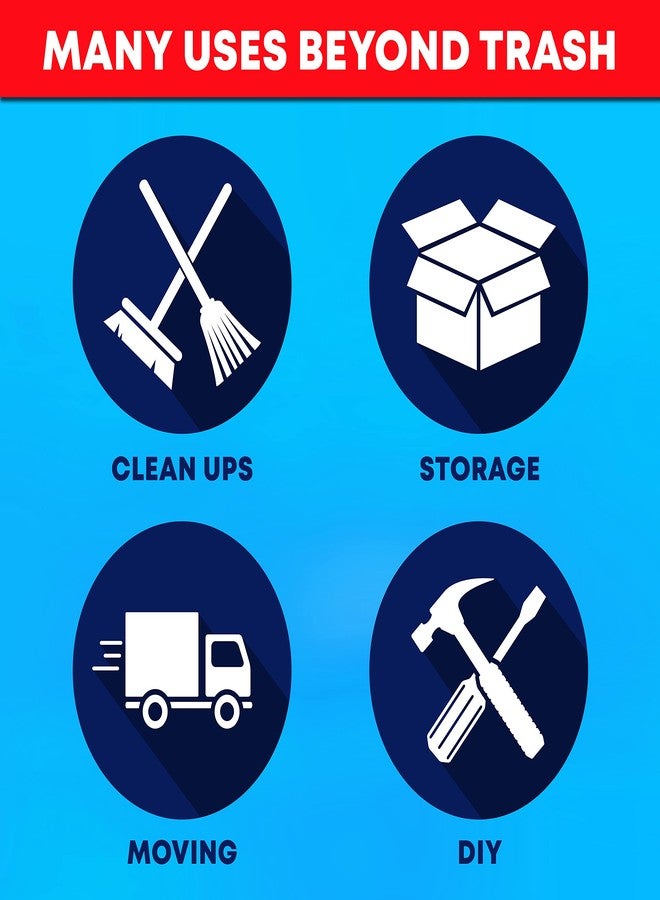 Tasker 65 Gallon Trash Bags for Toter, (Value-Pack 32 Count w/Ties) Extra Large 64 Gallon Heavy Duty, 60 Gal Trash Bags Outdoor Garbage Can Liner for Custodians - Image 3