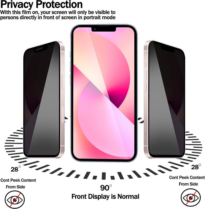 ريكنك واقي شاشة [عبوة من 3 قطع] لـ iPhone 13 Pro Max / iPhone 14 Plus مقاس 6.7 بوصة، واقي شاشة من الزجاج المقوى للخصوصية، [مضاد للتجسس][مقاوم للخدش][خالٍ من الفقاعات] - Image 5