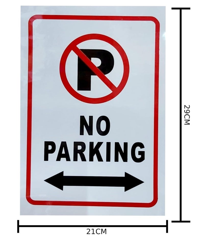 Yuwell 2 Pcs No Parking Sign Board Sticker PVC Eco Print No Parking Sticker Self Adhesive Stickers Waterproof UV Resistant Vinyl Sticker Weather Resistant Waterproof Stickers 29X21CM - Image 2