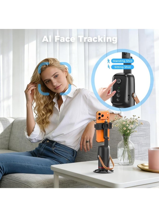 Walpck Auto Face Tracking Phone Holder with Remote and Light, 360° Rotation Tripod Stand for Call Phone, Compact Camera, Hands Free Shutter with Zoom & Front/Rear Camera Switch for iPhone & Android，Rechargeable Tripod for Video Recording, Live Streaming, TikTok, Vlog - Image 3