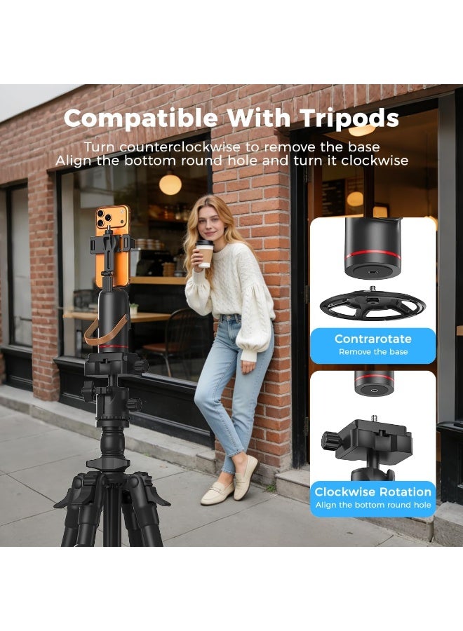 Walpck Auto Face Tracking Phone Holder with Remote and Light, 360° Rotation Tripod Stand for Call Phone, Compact Camera, Hands Free Shutter with Zoom & Front/Rear Camera Switch for iPhone & Android，Rechargeable Tripod for Video Recording, Live Streaming, TikTok, Vlog - Image 4