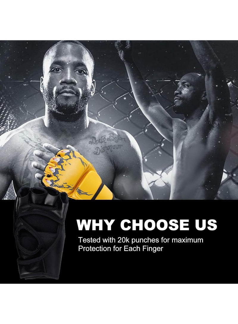 PYC Kickboxing Sparring Gloves MMA Gloves for Men Women Half Finger Boxing Gloves Fighting Gloves Boxing Gloves for Punching Bag Training UFC Gloves - Image 3