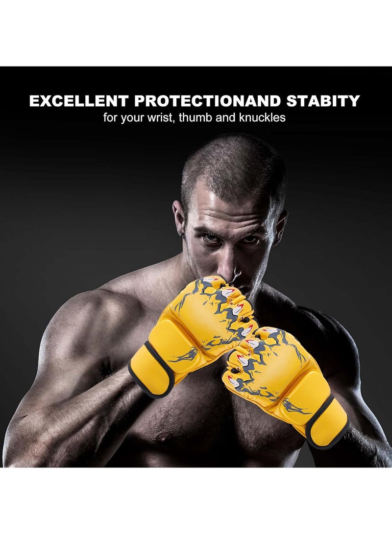 PYC Kickboxing Sparring Gloves MMA Gloves for Men Women Half Finger Boxing Gloves Fighting Gloves Boxing Gloves for Punching Bag Training UFC Gloves - Image 5