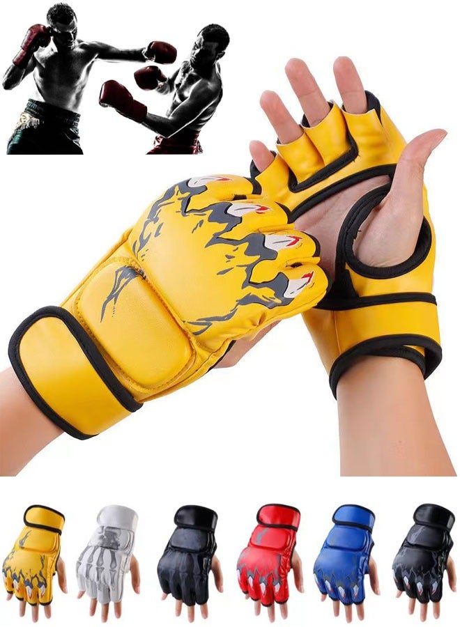 PYC Kickboxing Sparring Gloves MMA Gloves for Men Women Half Finger Boxing Gloves Fighting Gloves Boxing Gloves for Punching Bag Training UFC Gloves - Image 1