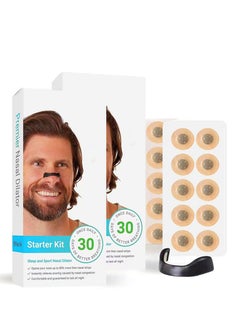 STARTER Snoring Solution for Comfortable and Quieter Sleep Effective to Relieve Snoring Anti Snoring Nose Patch Comfortable Anti Snoring Device Suitable for Hotels Homes Business Travel (black-30pcs)  - Image 1