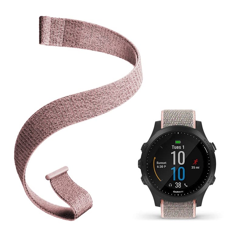 C2D JOY Strap Compatible with Garmin Forerunner 945 and 935 Replacement Watchband - Woven Nylon with Hook-And-Loop - (12#) Pink Sand,Medium(5.5-7.5in) - Image 1