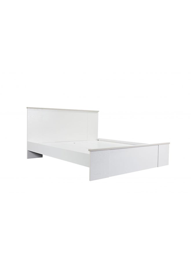 DANUBE HOME Thomas King Bed Strong and Sturdy Modern Design Wooden Double Bed Furniture Quiet And Comfortable Bed Frame L209xW189xH105.6 Cm White/Light Oak – With 2  - Image 2
