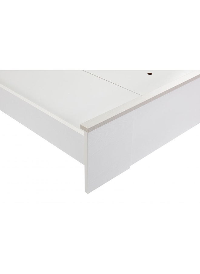 DANUBE HOME Thomas King Bed Strong and Sturdy Modern Design Wooden Double Bed Furniture Quiet And Comfortable Bed Frame L209xW189xH105.6 Cm White/Light Oak – With 2  - Image 3