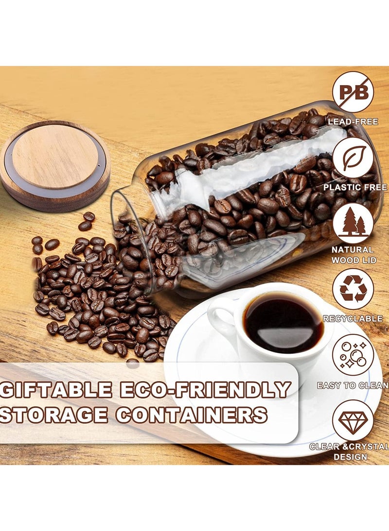 3pc Airtight Glass Storage Jar with Acacia Wood Air-tight Lid,Borosilicate Glass Kitchen Canisters,Glass Canister for Kitchen,Pantry Organization,Ideal for Coffee,Nuts,Cookie(1250ml*3) - Image 3