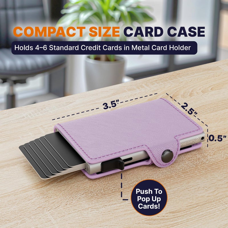 Conceal Plus Small RFID Pop Up Wallet for Women â€“ Slim Minimalist Credit Card Holder (4-6 Card Capacity) â€“ Compact Aluminum Metal Case with RFID Blocking Security Travel Wallet - Image 2