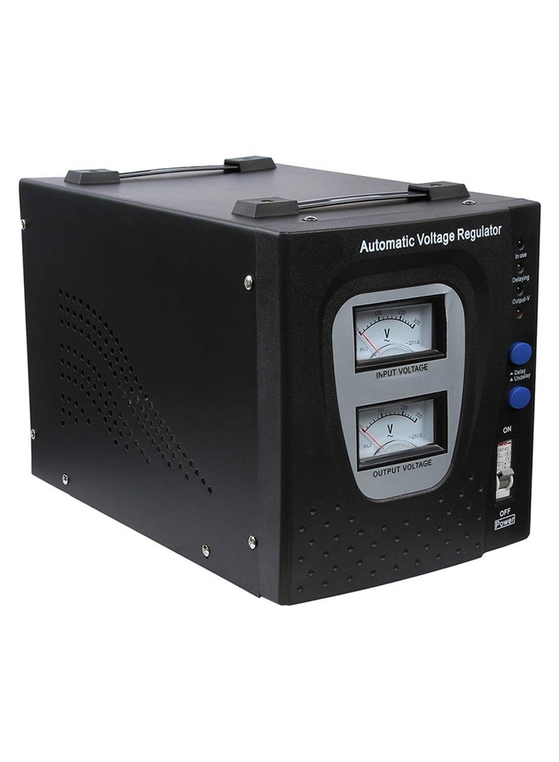 Automatic Voltage Regulator 3000W With Input and Output Meter Detector & Fuse Protection With Built in Heavy Duty Cord - Image 1