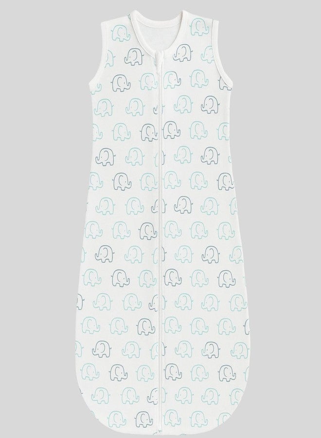ZIKKU Baby Sleeping Sack, 100% Cotton, Wearable Blanket for Newborns and Toddlers, Lightweight, Breathable, Double Zipper (Cute Elephant, 0-6 Months) - Image 1