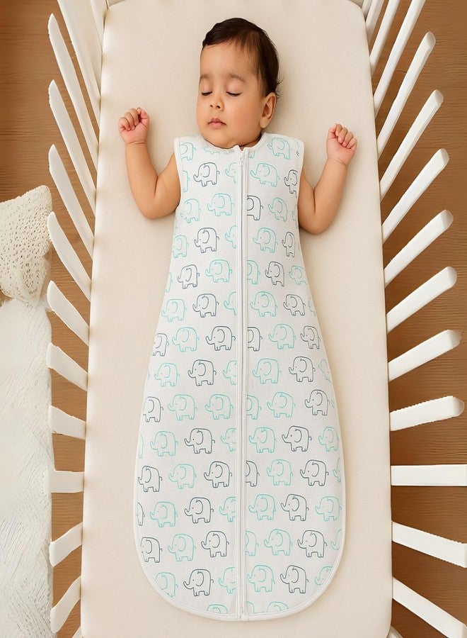 ZIKKU Baby Sleeping Sack, 100% Cotton, Wearable Blanket for Newborns and Toddlers, Lightweight, Breathable, Double Zipper (Cute Elephant, 0-6 Months) - Image 5