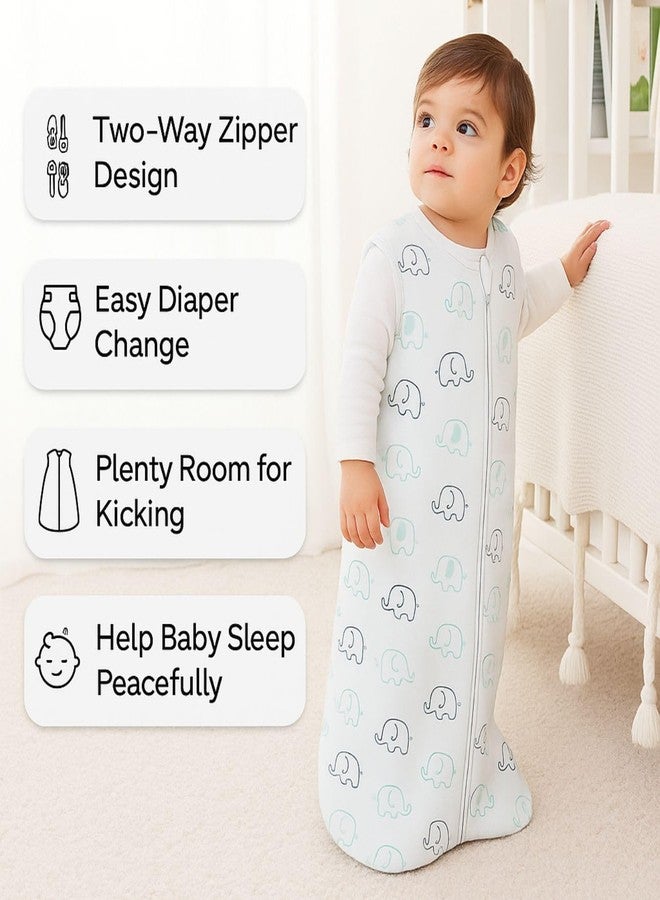ZIKKU Baby Sleeping Sack, 100% Cotton, Wearable Blanket for Newborns and Toddlers, Lightweight, Breathable, Double Zipper (Cute Elephant, 0-6 Months) - Image 4