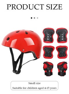 DUNISO 7 Pcs Kids Protective Gear Set, Kids Knee And Elbow Pads Set，With Safety Helmet,Knee Pads, Elbow Pads，Shock Absorbing And Drop Resistant, Suitable For Roller Skating, Skateboarding  - Image 2