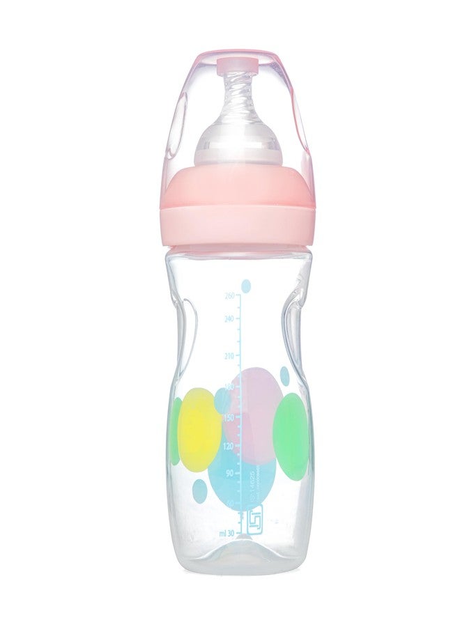 Bubbles Baby Feeding Bottle | No.1 Brand Recommended by Moms Worldwide | Ideal for 0 months+| Natural Response Technology Mimics Breastfeeding | Uniquely Designed Nipple releases milk only when baby drinks | Pack of 2 (Pink - Pack of 2, 260 ml) - Image 5
