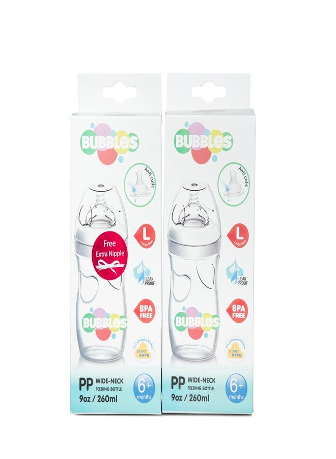 Bubbles Baby Feeding Bottle | No.1 Brand Recommended by Moms Worldwide | Ideal for 0 months+| Natural Response Technology Mimics Breastfeeding | Uniquely Designed Nipple releases milk only when baby drinks | Pack of 2 (Pink - Pack of 2, 260 ml) - Image 1