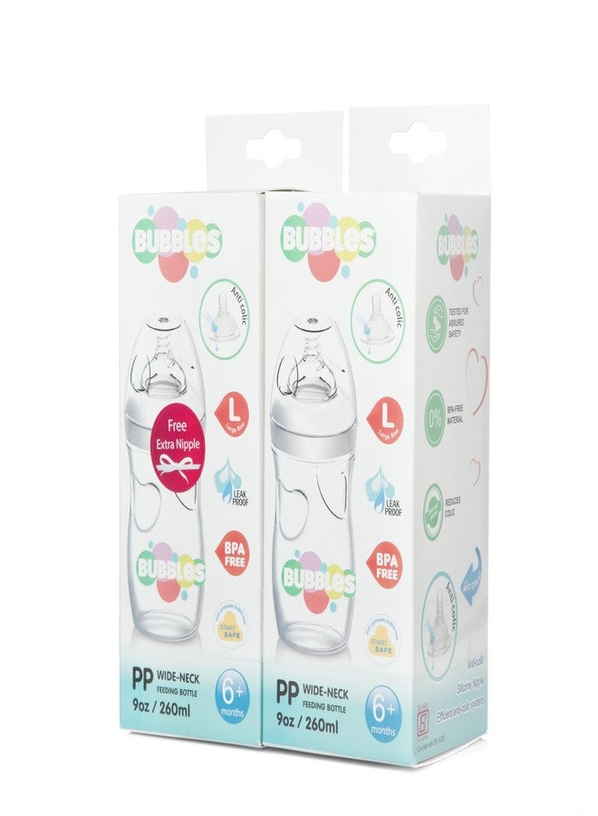 Bubbles Baby Feeding Bottle | No.1 Brand Recommended by Moms Worldwide | Ideal for 0 months+| Natural Response Technology Mimics Breastfeeding | Uniquely Designed Nipple releases milk only when baby drinks | Pack of 2 (Pink - Pack of 2, 260 ml) - Image 2