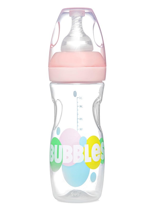 Bubbles Baby Feeding Bottle | No.1 Brand Recommended by Moms Worldwide | Ideal for 0 months+| Natural Response Technology Mimics Breastfeeding | Uniquely Designed Nipple releases milk only when baby drinks | Pack of 2 (Pink - Pack of 2, 260 ml) - Image 4