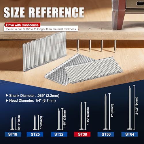 China-top Silver KIMSING 1-1/2-Inch Concrete T Nails, 14 Gauge, 800PCS Box, Galvanized Steel Cement Nails for ConcreteT Nailer for Concrete Block, Brick Wall, Wood Flooring, Furring Strips - Image 5