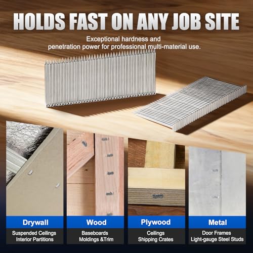China-top Silver KIMSING 1-1/2-Inch Concrete T Nails, 14 Gauge, 800PCS Box, Galvanized Steel Cement Nails for ConcreteT Nailer for Concrete Block, Brick Wall, Wood Flooring, Furring Strips - Image 4