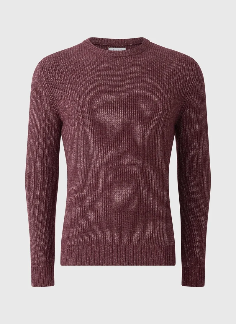 Matalan Burgundy Ribbed Crew Jumper