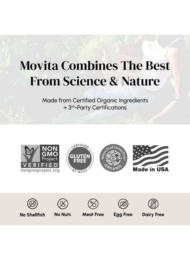 Movita Prenatal Multivitamin – Organic Fermented Whole Foods for Healthy Pregnancy, Fetal Development & Postnatal Support – Vegan, Gluten-Free, Non-GMO, 30-Day Supply (Eco-Friendly Refill Pouch) - Image 5