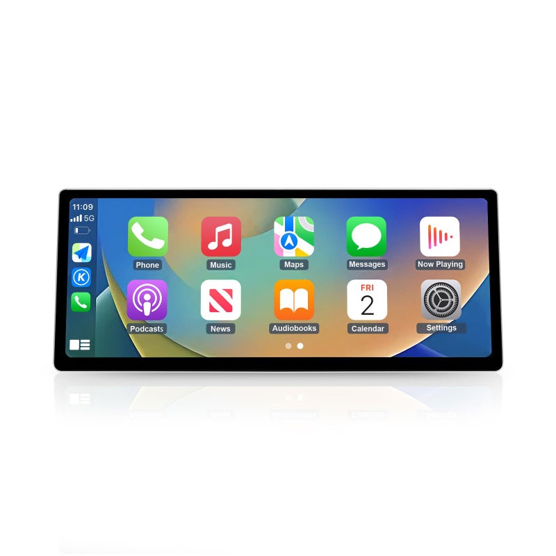 NINETOM 2025 Upgraded 123 UltraNarrow Touchscreen Wireless CarPlay Android Auto Receiver Compatible with BMW 5 Series F10F11 20102012 for CIC System