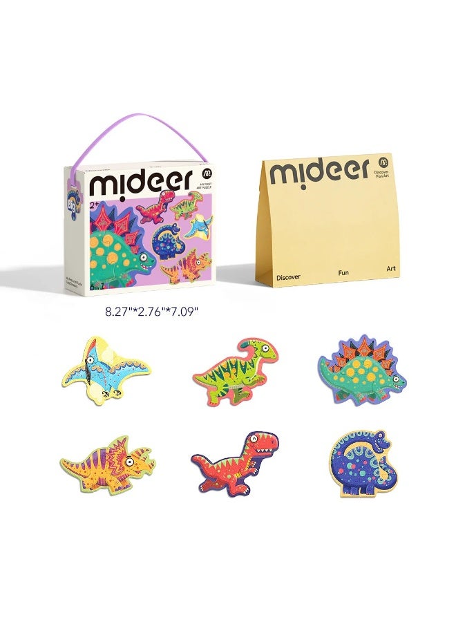 MiDeer My First Artist Puzzle Cute Dinosaurs for Toddlers 2+, Beginner Dinosaur Jigsaw Puzzle Set with Large Pieces, Educational Preschool Puzzle Toy for Early Learning & Cognitive Development - Image 1