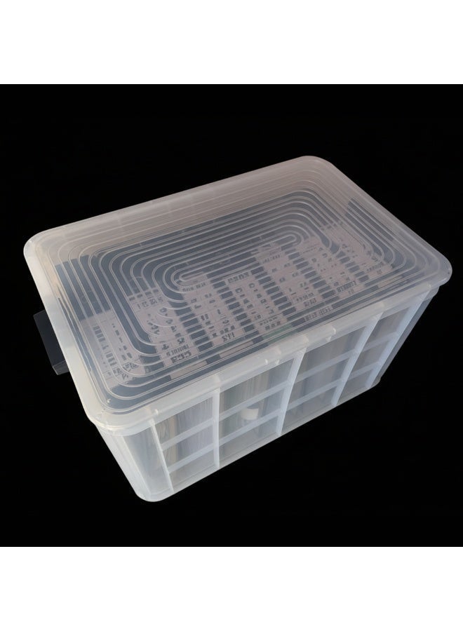 صناعات بلاستيكا ذ.م.م. Plastic Storage Fish/Multipurpose Crate Box With Lid 600×400×350 mm 72L Stackable Heavy Duty Reinforced Walls Anti-Slip Base for Home Industrial Commercial Delivery - Clear - Image 4