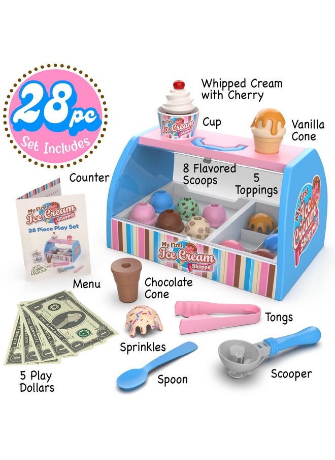 Ice Cream Counter Playset For Kids, Pretend Play (28 Pcs) Best Gift For 3 4 5 6 Year Old Girl Or Boy, Play Food Scoop And Serve, Toddler Toy - pzsku/ZB44FC15F6CB7F33C7265Z/45/_/1724128380/0431fcbe-dce5-4969-8a88-33aadd8369e5