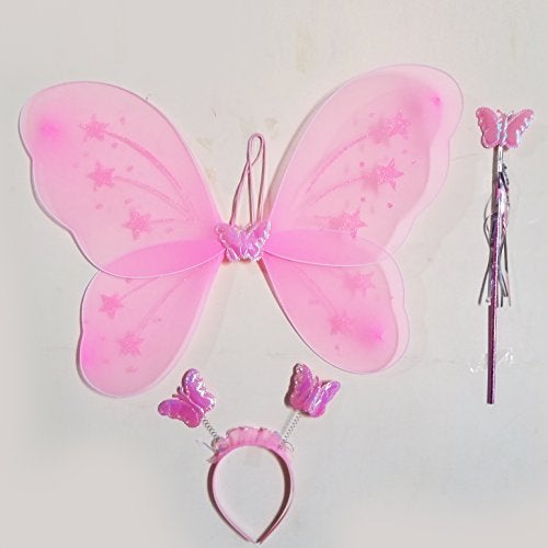 Timestar Fairy Butterfly Wings Costume for Baby Girl, Pink - Image 1