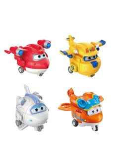 SUPER WINGS 2 Transformabots 4Pack Supercharged Jett Donnie Astra Sunny Airplane Toys Vehicle Mini Figures Fun Toys For Kids Transformer Toys For 3 4 5 Year Old Boys And Girls  - Image 1