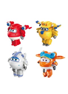 SUPER WINGS 2 Transformabots 4Pack Supercharged Jett Donnie Astra Sunny Airplane Toys Vehicle Mini Figures Fun Toys For Kids Transformer Toys For 3 4 5 Year Old Boys And Girls  - Image 2