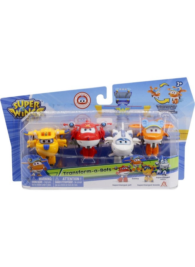 SUPER WINGS 2 Transformabots 4Pack Supercharged Jett Donnie Astra Sunny Airplane Toys Vehicle Mini Figures Fun Toys For Kids Transformer Toys For 3 4 5 Year Old Boys And Girls - Image 4