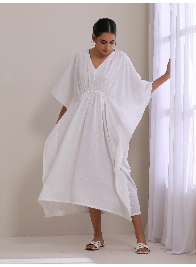 trueBrowns White Dobby Kaftan Dress  - Image 2